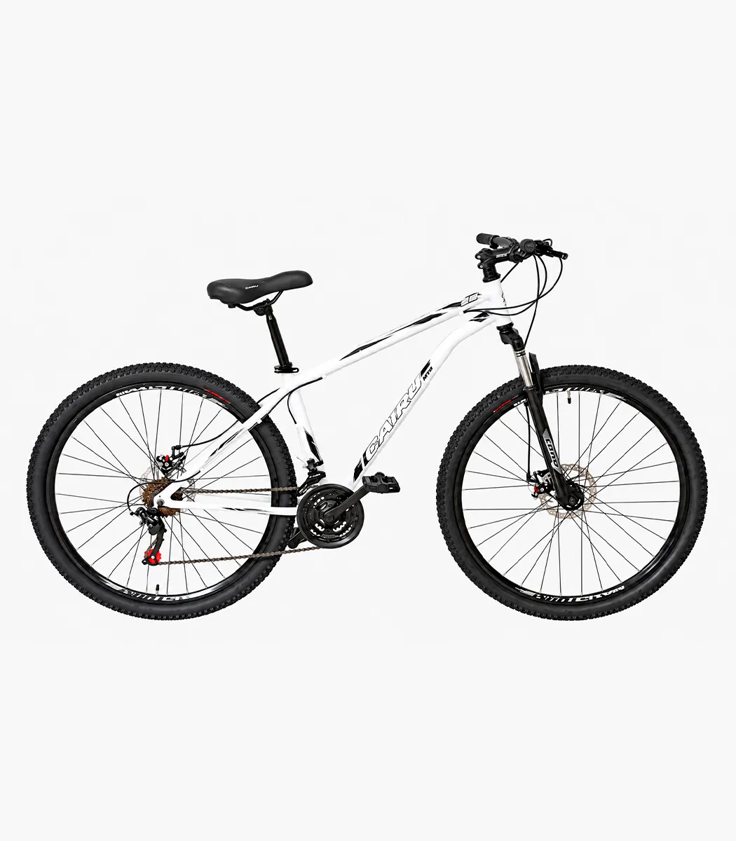 1 Bicicleta Aro 29 MTB Masculina Cairu 21 Bicicleta Aro 29 MTB Masculina Cairu 21 Marchas Freio a Disco Branca e Preta - Imagem 1