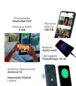 Motorola Moto E22 128GB 4GB RAM – Preto Smartphone - Imagem 10