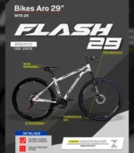 Bicicleta Aro 29 MTB Masculina Cairu 21 Marchas Freio a Disco Branca e Preta - Imagem 3
