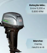 Motor de Popa Hidea 20 HP 2 Tempos – Modelo 20FHS - Imagem 6