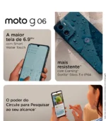 Motorola Moto G06 256GB, 4GB RAM, Tela 6,9” – Verde Smartphone - Imagem 6