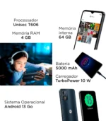 Motorola Moto E13 32GB 2GB RAM – Grafite Smartphone - Imagem 7